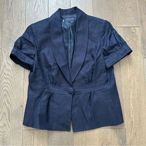 Anne Klein Dark Blue Short Sleeve Blazer